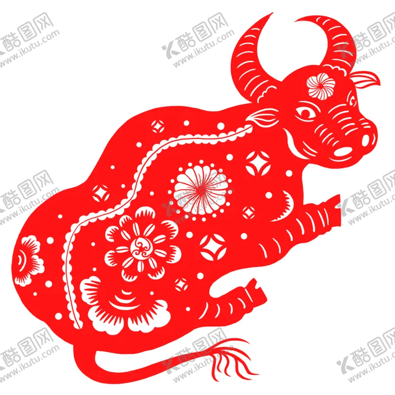 编号：63036504261741315342【酷图网】源文件下载-牛年剪纸