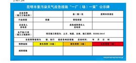 空气重污染应急措施管理公示牌