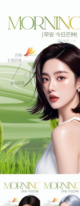 医美早安芒种系列海报