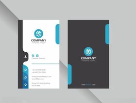 名片清爽动感时尚商务竖版名片