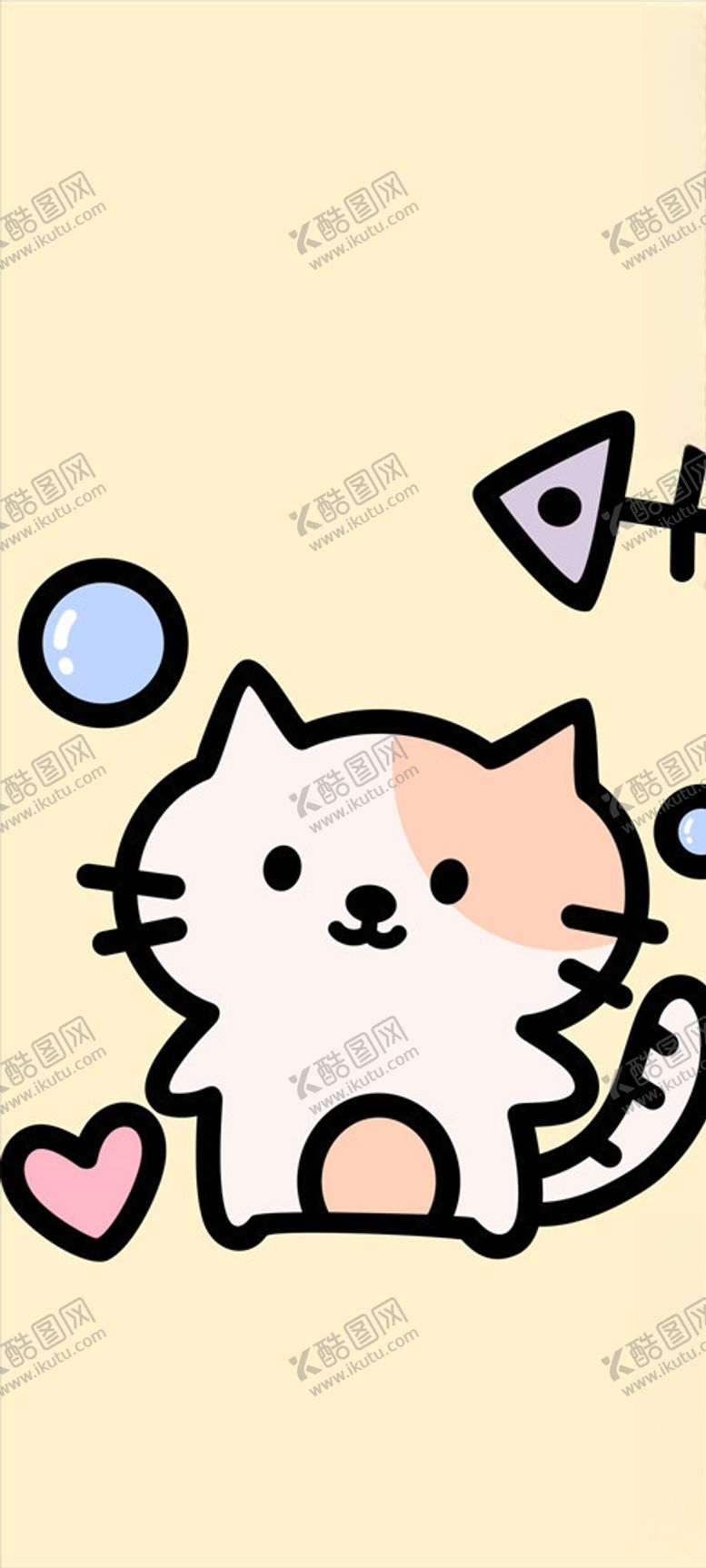 编号：59453210121324297082【酷图网】源文件下载-卡通线条小猫