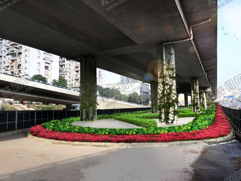 编号：96032905131411442971【酷图网】源文件下载-立交桥下绿化道路市政
