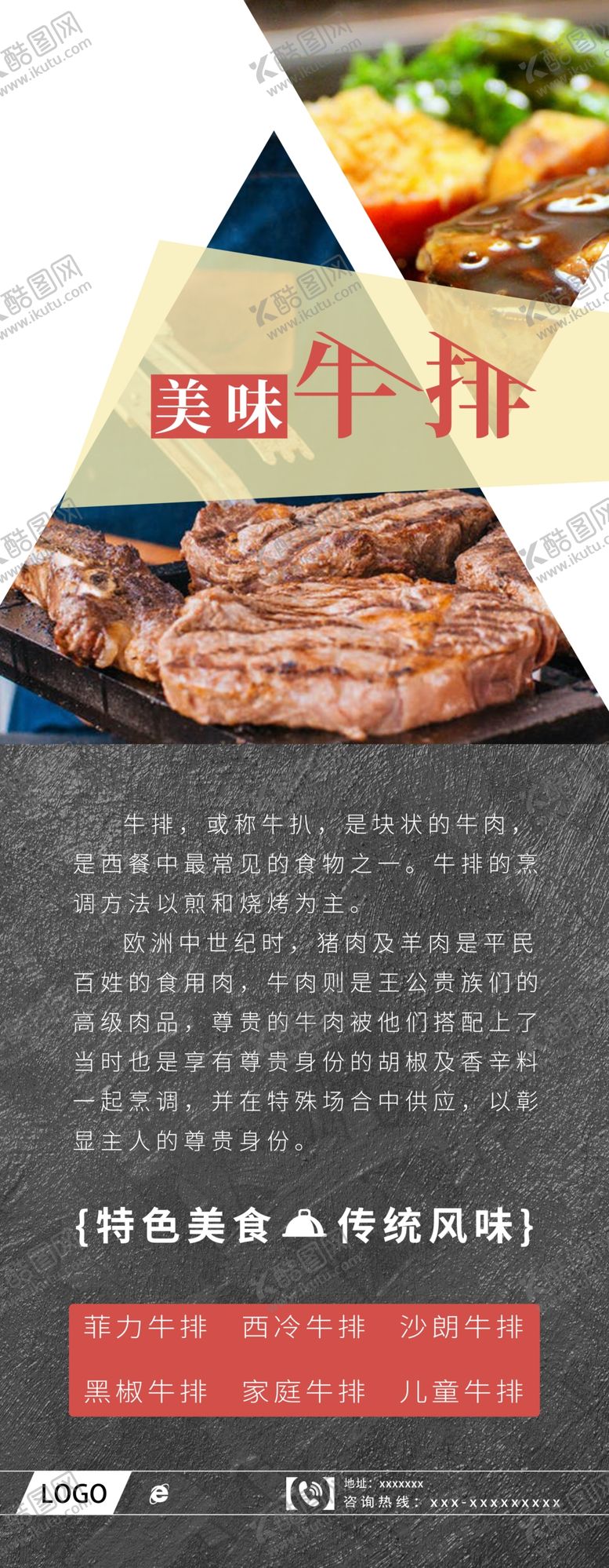 编号：79225410220317247677【酷图网】源文件下载-牛排海报