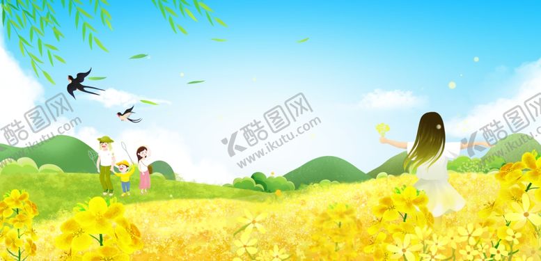 编号：36220804052100544548【酷图网】源文件下载-女孩漫步于烂漫花海