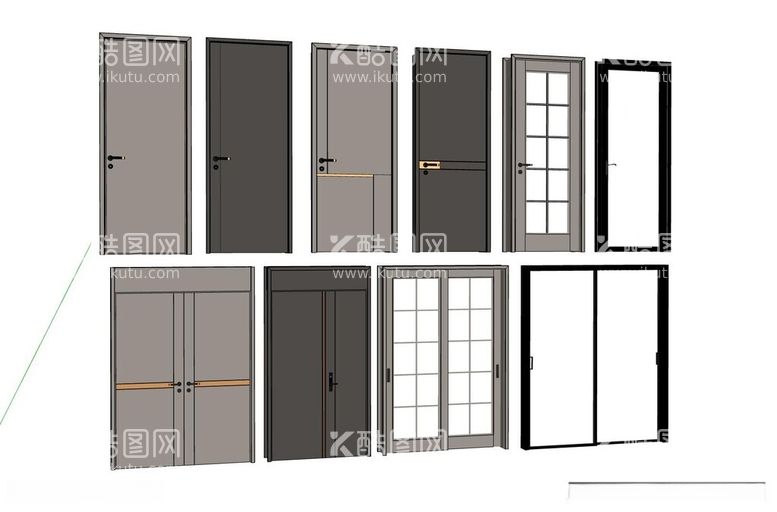 编号：36883312121755553574【酷图网】源文件下载-室内门模型