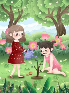 创意卡通插画图案温馨儿童
