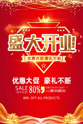 盛大开业庆典OPEN展板