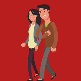 手绘情侣恋人卡通爱男女