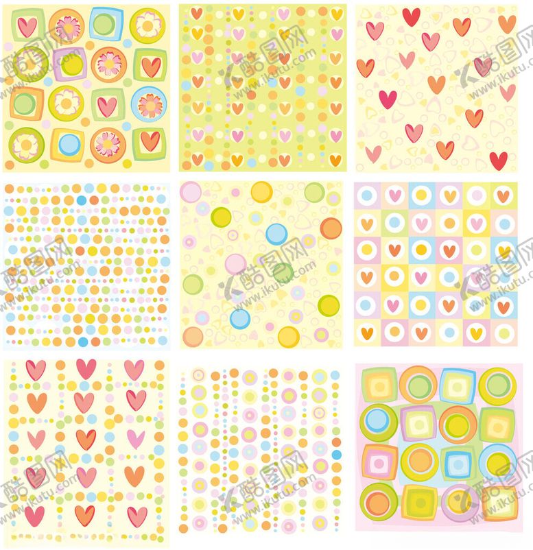 编号：39715211012319575968【酷图网】源文件下载-多彩可爱图案素材集合