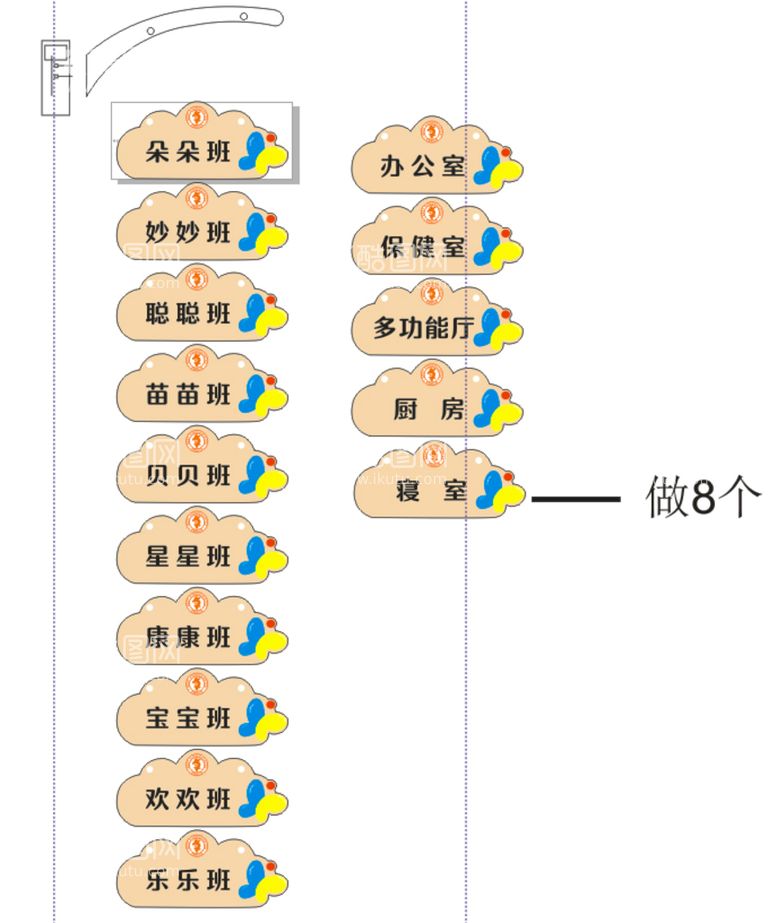 编号：94629512050855429086【酷图网】源文件下载-幼儿园木头门牌