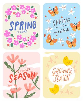 春季花卉插画组图