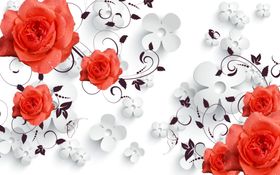 花卉背景墙浮雕玫瑰无框画软包装