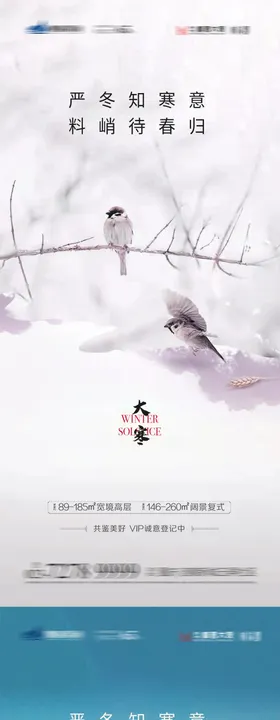 大寒节气海报房地产雪山二十四