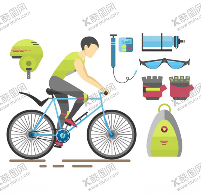 矢量骑行装备元素手套户外自车