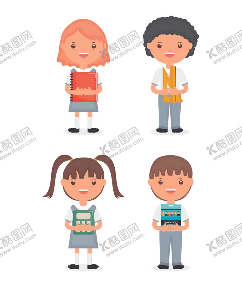 编号：96052609151040398008【酷图网】源文件下载-学生学校生活场景插画