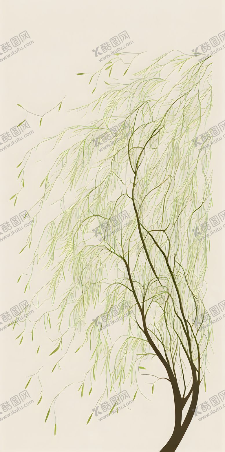 编号：40147203010021105676【酷图网】源文件下载-柳树肌理画浮雕画凹凸画艺术画