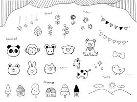 可爱卡通图案设计素材