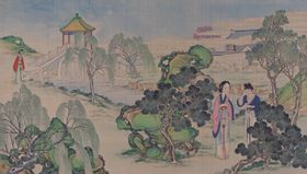 红楼梦场景精美工笔画