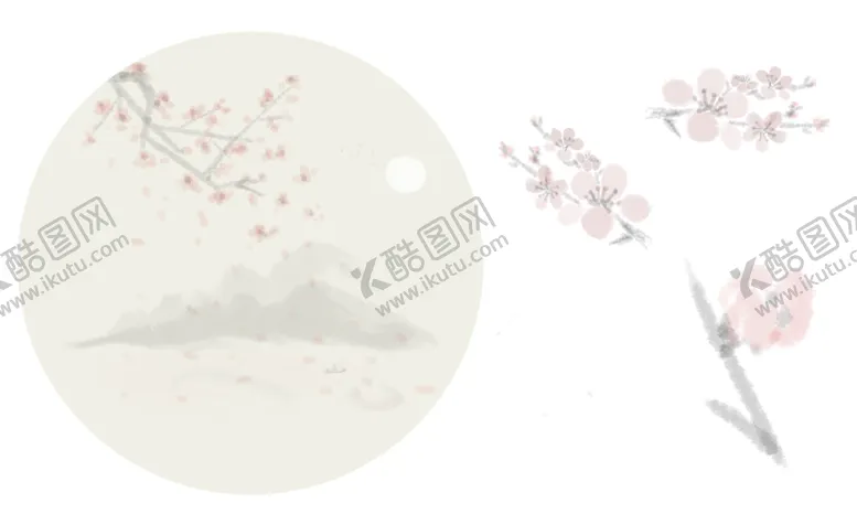 编号：67309806281236068754【酷图网】源文件下载-手绘淡彩桃花