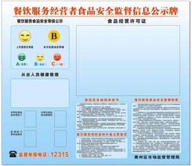 食品安全监督信息公示栏