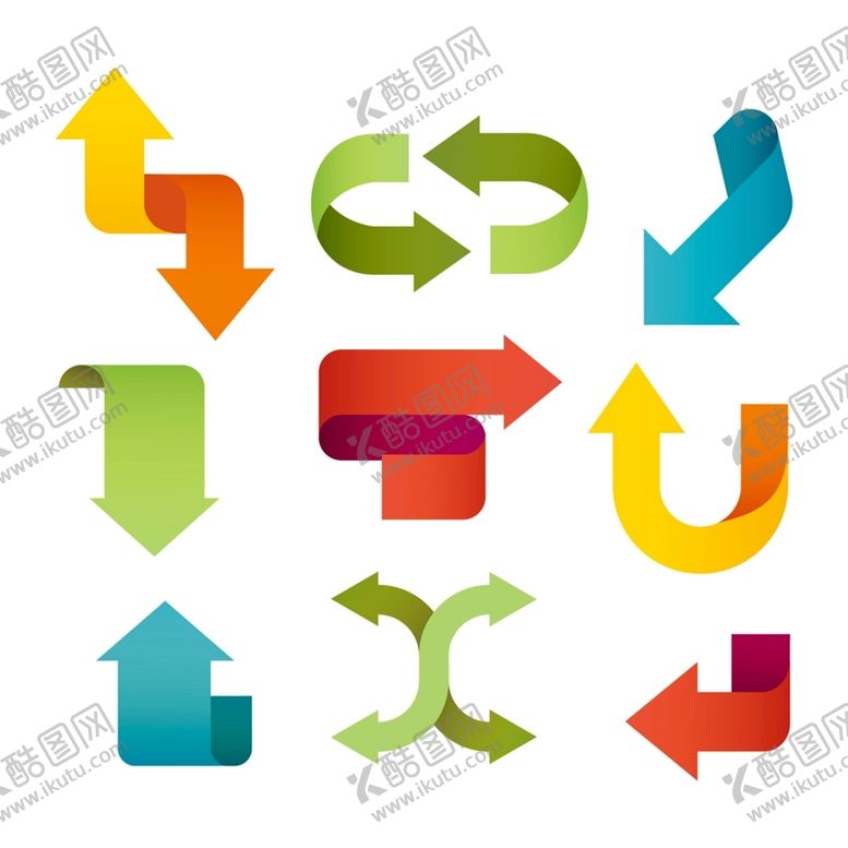 编号：89564309220956302086【酷图网】源文件下载-彩色动感箭头