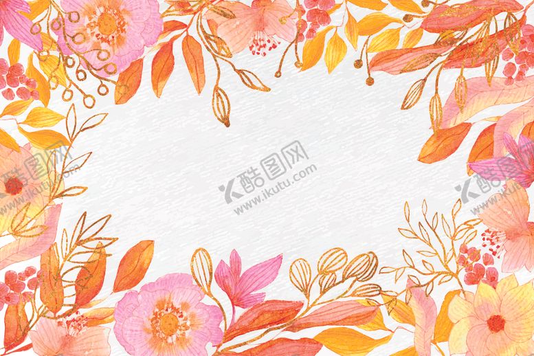 编号：77139209261924528891【酷图网】源文件下载-水彩叶子边框