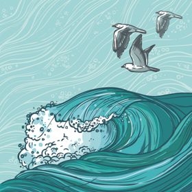 海浪波浪波纹