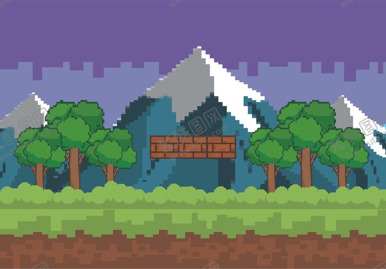 编号：35921009140815477966【酷图网】源文件下载-复古像素风游戏场景插画