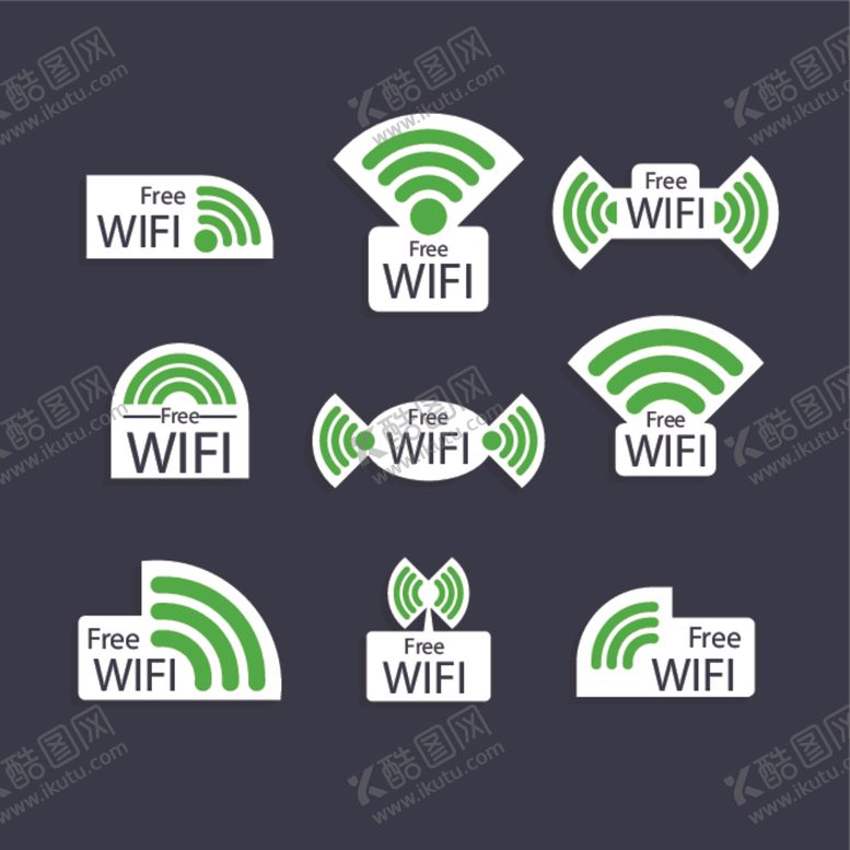 编号：76161104182202183251【酷图网】源文件下载-wifi图标信号标志