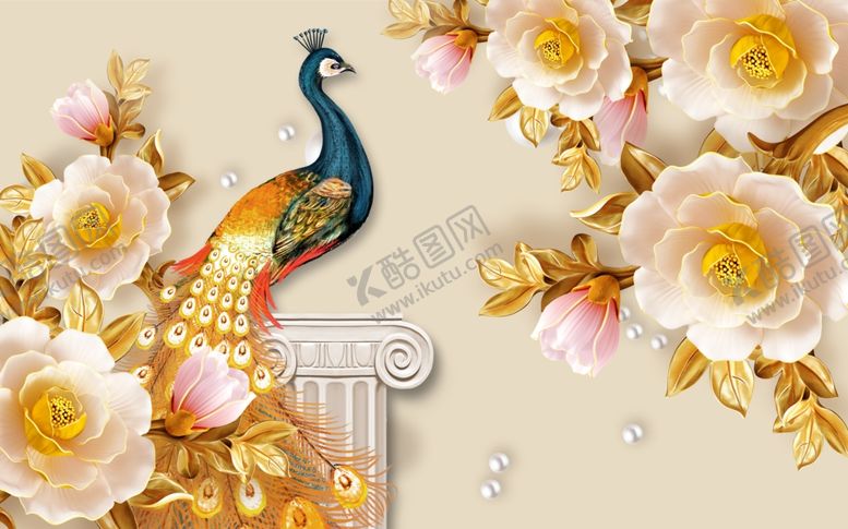 编号：46240609260741542847【酷图网】源文件下载-花开富贵装饰画