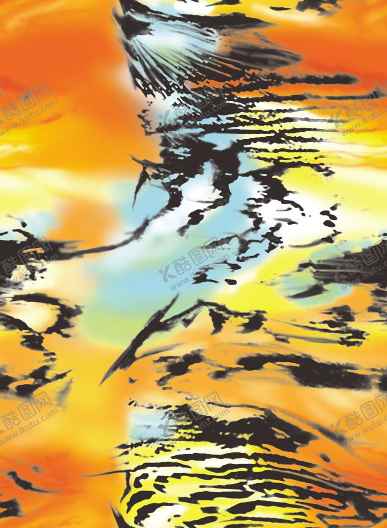 编号：97283409241353207318【酷图网】源文件下载-扎染豹纹手绘