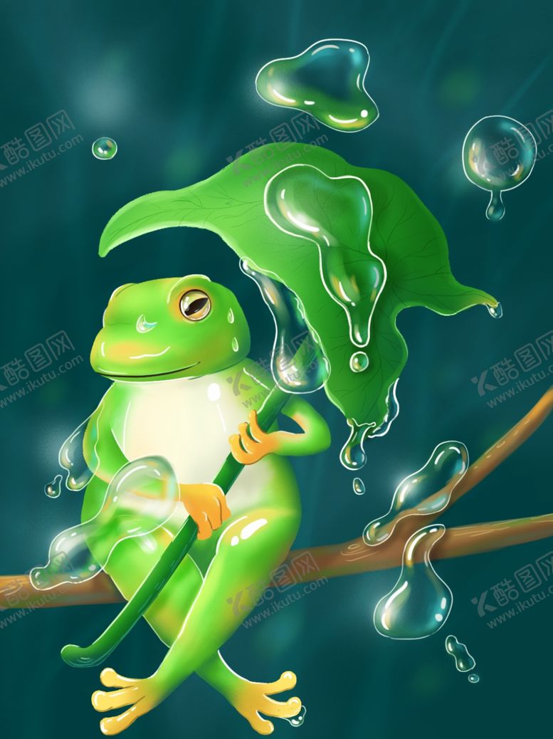 编号：14793107090115256359【酷图网】源文件下载-梦觉插画青蛙