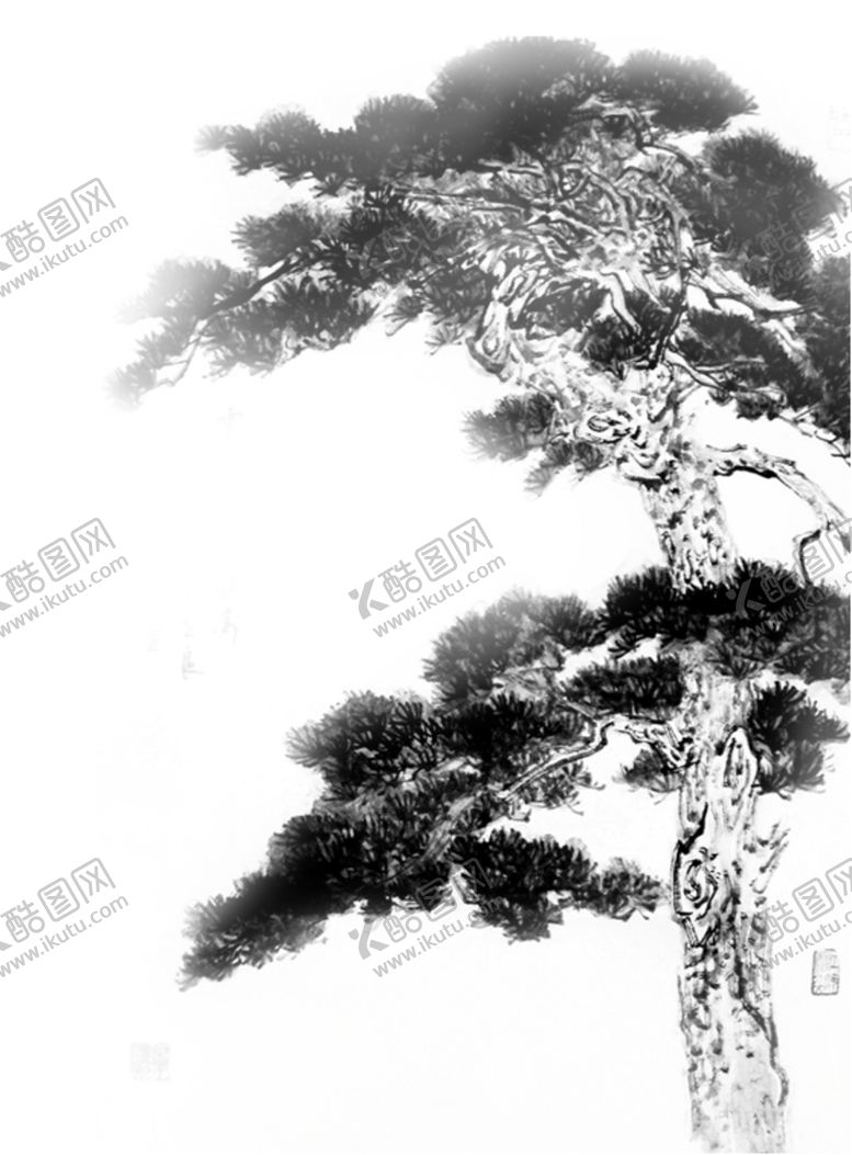编号：66242707042214484369【酷图网】源文件下载-水墨中国风迎客松