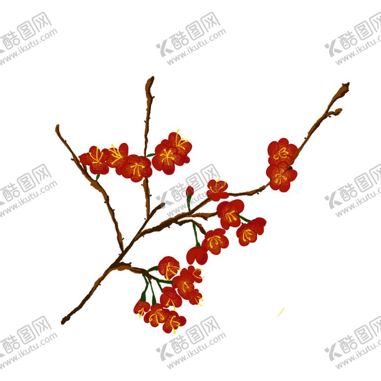 编号：20102906282201185868【酷图网】源文件下载-梅花树枝元素