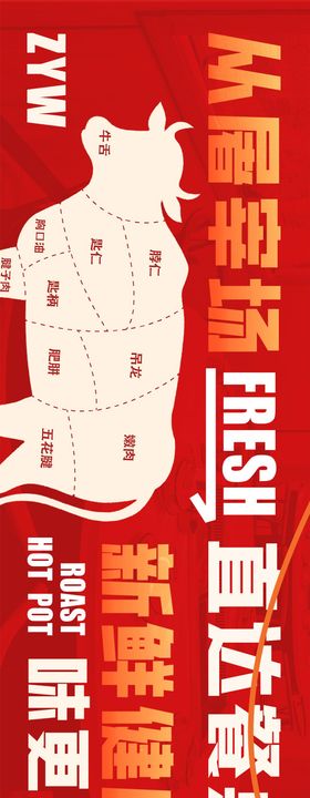潮汕牛肉火锅餐饮五图商户通海报