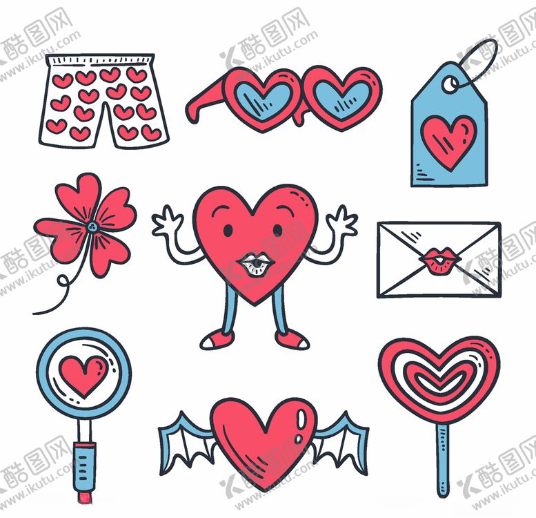 编号：40651810041341195302【酷图网】源文件下载-浪漫情人节元素