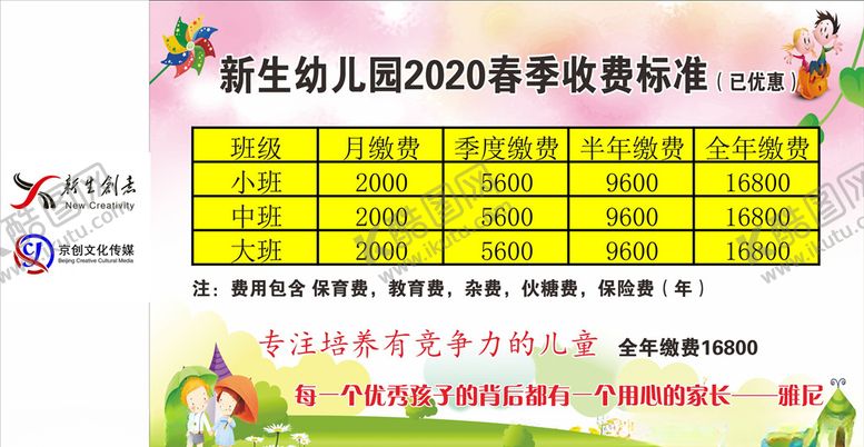 编号：70348609181138064482【酷图网】源文件下载-幼儿园收费标准