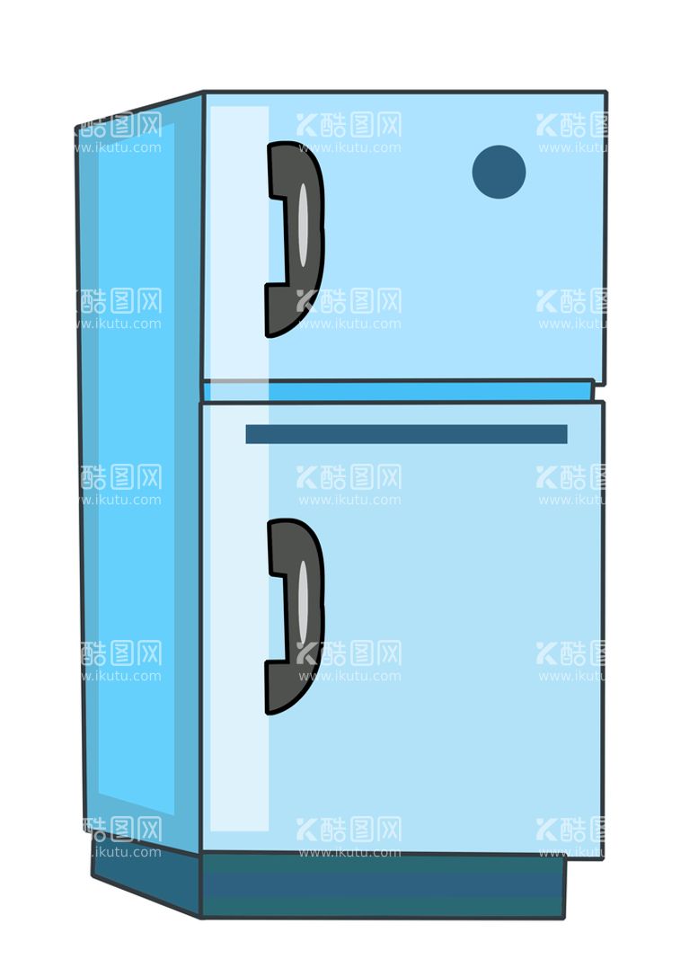 编号：61586910201727326244【酷图网】源文件下载-蓝色冰箱插画