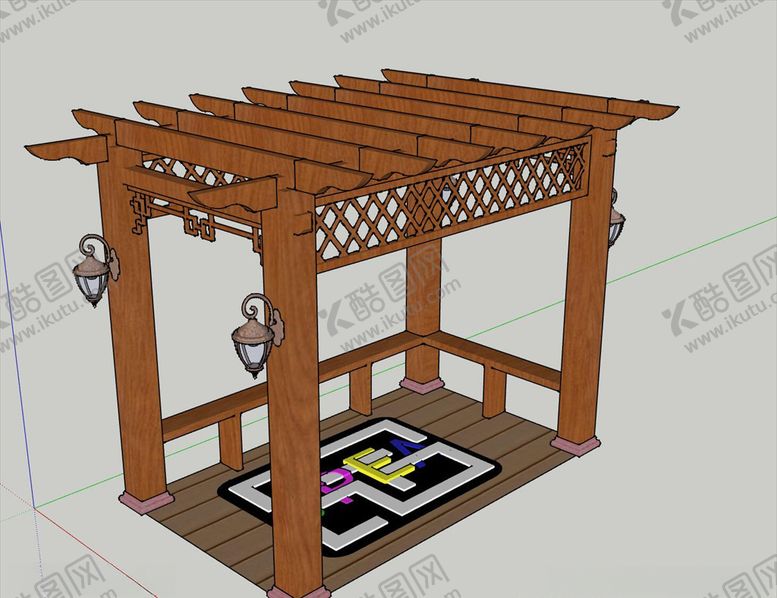 编号：72276610150601277338【酷图网】源文件下载-葡萄架SU模型