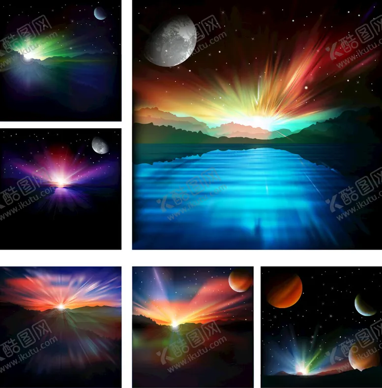 编号：34776006291940075539【酷图网】源文件下载-梦幻绚丽星空风景