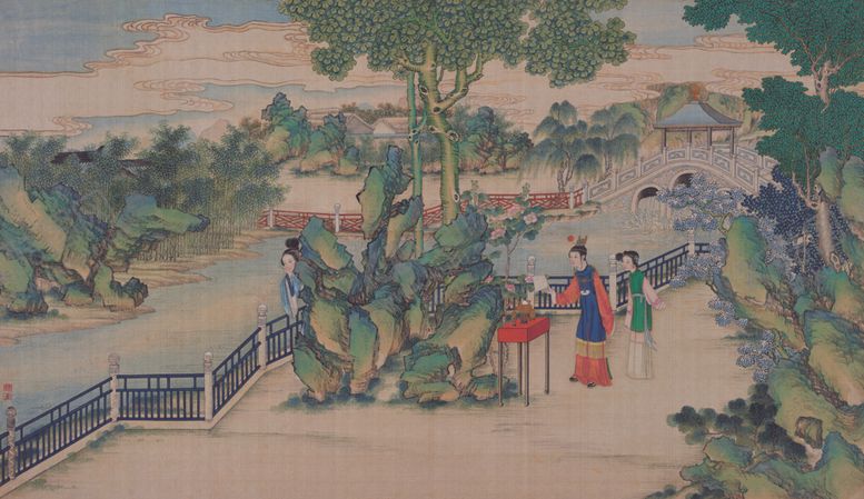 编号：47007605181847373154【酷图网】源文件下载-红楼梦场景精美工笔画