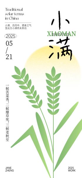 小满节气简约海报