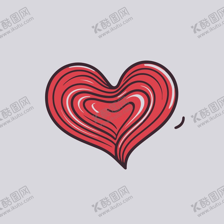 编号：13034202050431322470【酷图网】源文件下载-可爱红心爱情卡通绘画儿童插画