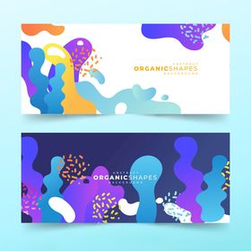 多彩抽象风格横幅设计