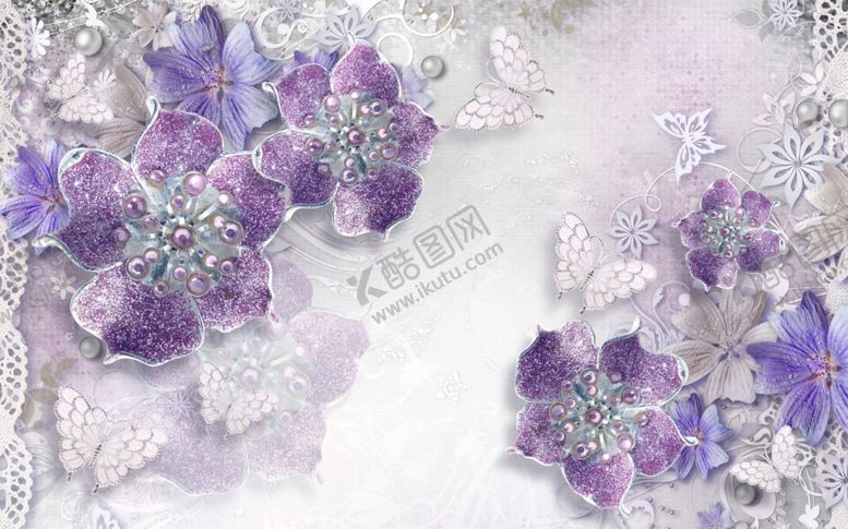 编号：29678109151844121090【酷图网】源文件下载-3D立体花卉背景墙