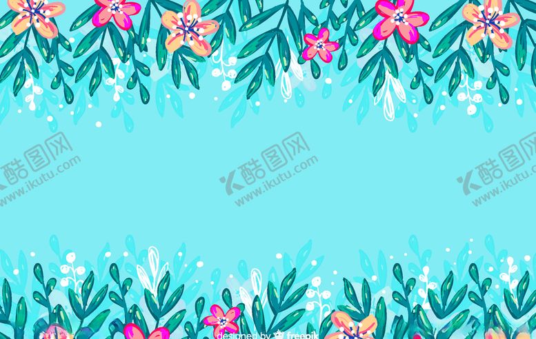 编号：19880810050352074160【酷图网】源文件下载-手绘花卉框架矢量素材彩