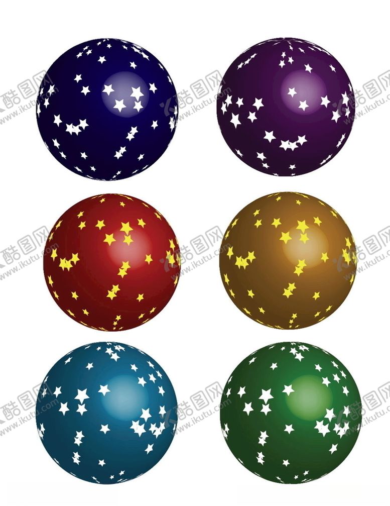 编号：70148906250023571998【酷图网】源文件下载-立体球形星星装饰元素