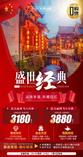 云南旅游海报路线红色经典