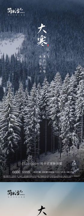 地产大寒海报二十四节气冬至小小雪