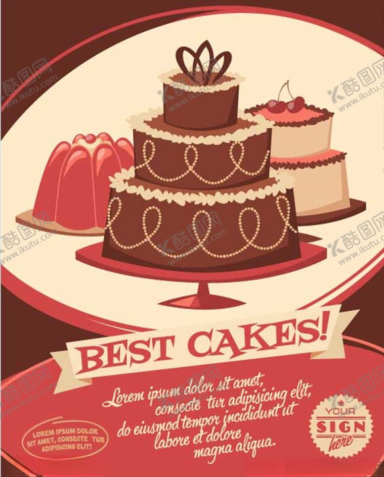 编号：27420009261855104502【酷图网】源文件下载-生日蛋糕复古海报模板